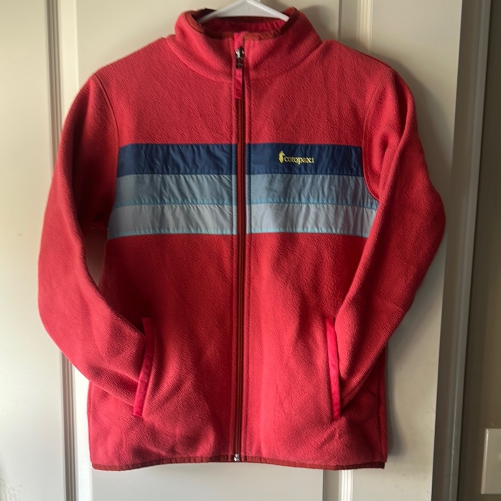 Girls Large Cotopaxi Fleece Jacket with Blue Stripes